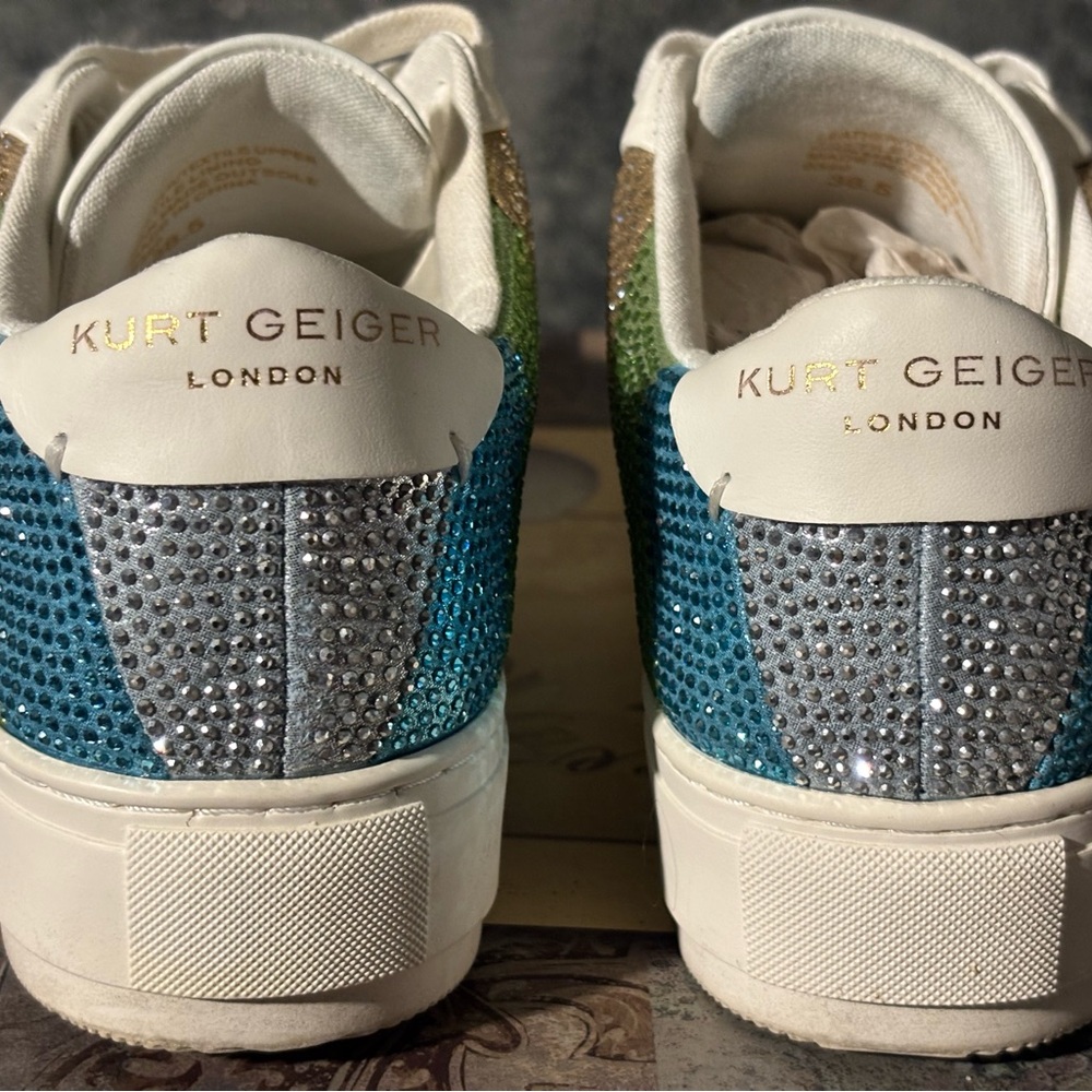 Kurt Geiger London Laney White Crystal Sneakers - Picture 13 of 16